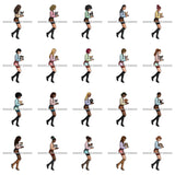 Bundle 20 African American Woman Dog Breed Boston Terrier Pet Animal Best Friend Mascot Goddess SVG Cutting Files