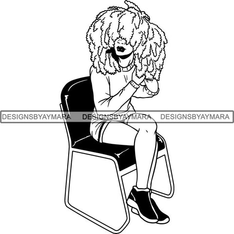 Afro Independent Successful Woman SVG Cutting Files For Silhouette Cricut and More