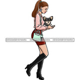 Beautiful Woman Dod Breed Chihuahua Pet Animal Best Friend Mascot Goddess SVG Cutting Files