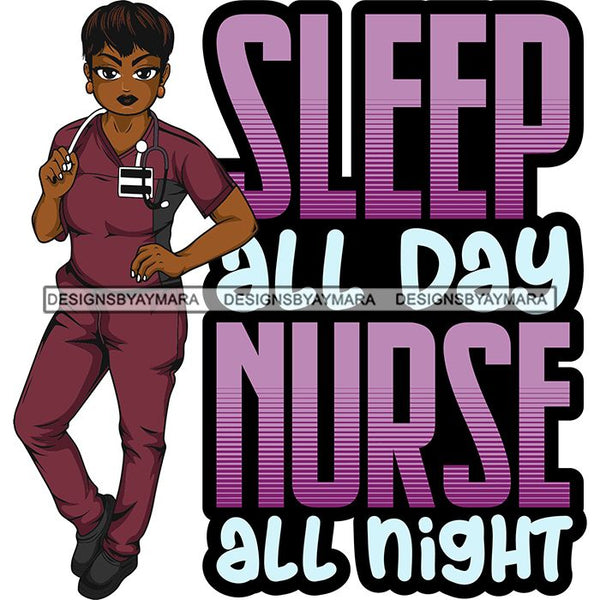 Afro Lola Nurse Medical Occupation SVG Cutting Files For Cricut Silhouette and More
