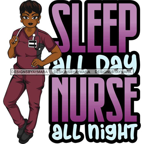 Afro Lola Nurse Medical Occupation SVG Cutting Files For Cricut Silhouette and More
