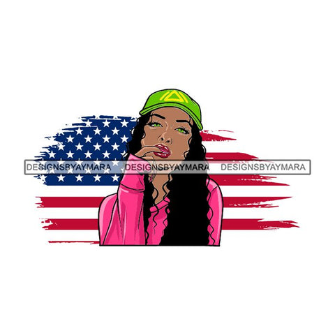 USA Country Afro Diva Proud Roots Pretty Woman Fashion .SVG Cutting Files For Silhouette and Cricut and More!