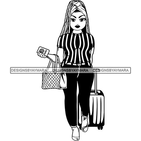 Lola Travel Vacation Getaway Black Proud Woman Traveling .SVG Cutting Files For Silhouette and Cricut and More!