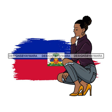 Haiti Country Afro Diva Proud Roots Pretty Woman Fashion .SVG Cutting Files For Silhouette and Cricut and More!
