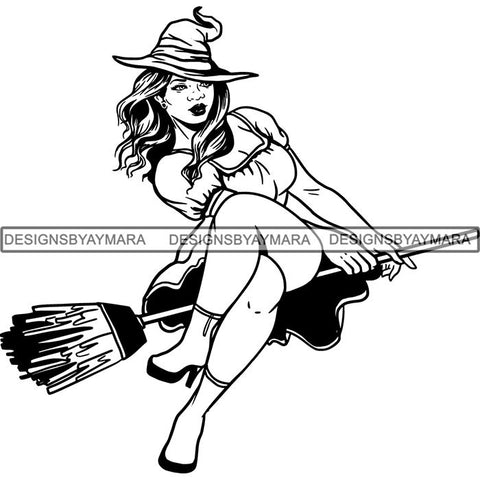 Afro Sexy Witches Halloween SVG Cutting Files For Silhouette Cricut and More