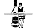 Whiskey Goddess Black Woman Sexy Melanin Nubian Liqueur Beverage Alcohol SVG Cut Files For Silhouette and Cricut