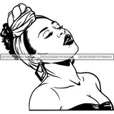 Afro Woman SVG Turban Head Wrap Cutting Files For Silhouette Cricut and More