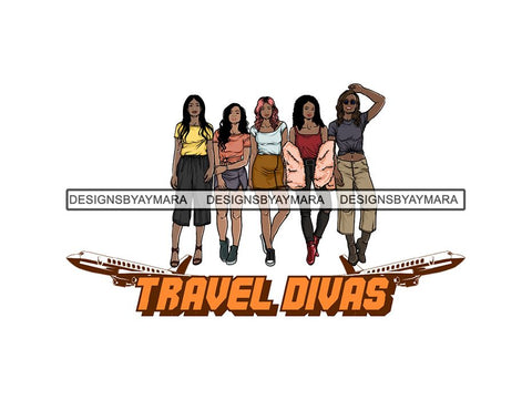 Ladies Trip Flight Getaway PNG Files For Print Not For Cutting