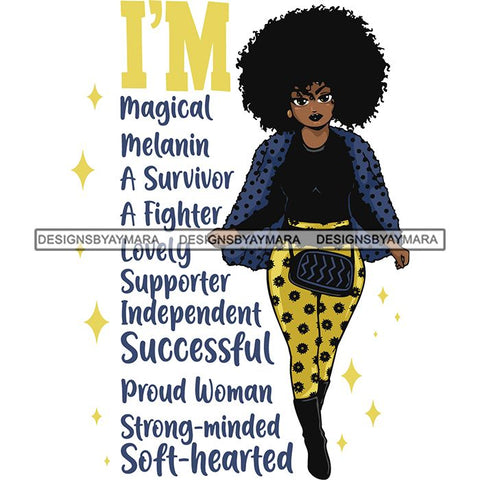 Afro Woman I'm Successful Quotes SVG Files For Cutting and More!