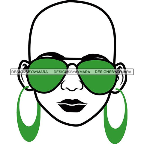 Afro Lola Boss Lady Dope Diva Glamour Wearing Glasses Accesories .SVG Cut Files