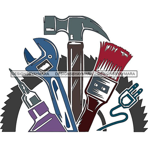 Wrench Hammer Screwdriver Repair Fix Handyman Hardware Tool Work  SVG Cutting Files