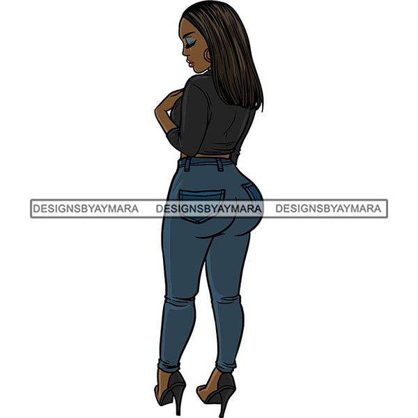 Afro Thick Thigh Big Eyes Woman Sassy Exotic Curvy Goddess .SVG Cutting Files For Silhouette and Cricut and More!