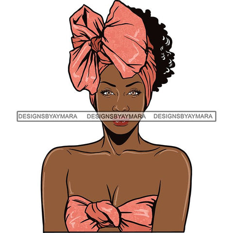 Beautiful Woman Turban Head Wrap Hairstyle SVG Files For Cutting and More!