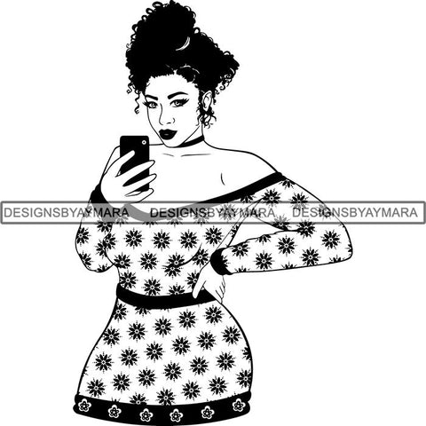 Afro Independent Successful Woman SVG Cutting Files For Silhouette Cricut and More