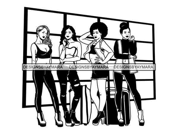 Ladies Trip Flight Getaway SVG Cut Files For Silhouette and Cricut