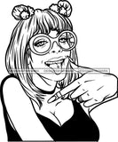 Ghetto Woman Face American Gangster Urban Swag Hip Hop Girl .SVG Cutting Files For Silhouette Cricut and More!