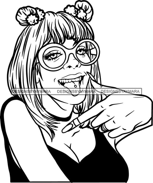 Ghetto Woman Face American Gangster Urban Swag Hip Hop Girl .SVG Cutting Files For Silhouette Cricut and More!