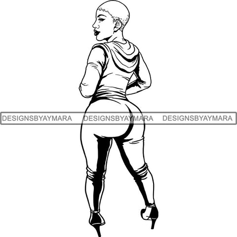 Melanin Bald Short Hairstyle Queen Goddess Nubian .SVG Cut Files For Silhouette and Cricut and Much More