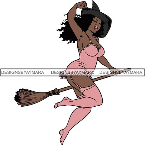 Afro Sexy Witches Halloween SVG Cutting Files For Silhouette Cricut and More