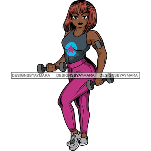 Lola Afro Beautiful Black Proud Woman Working Out .SVG Cutting Files For Silhouette and Cricut and More!