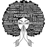 Afro Woman Praying Hair Quotes Educated Smart Queen SVG Cutting Vector Files Cricut Silhouette Best Price!