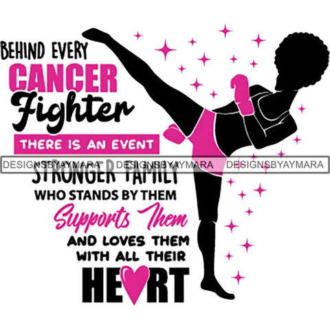 Strong Afro Woman SVG Cancer Survivor Cutting Files For Silhouette Cricut and More