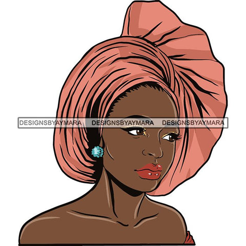 Beautiful Woman Turban Head Wrap Hairstyle SVG Files For Cutting and More!