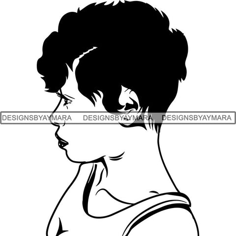 Beautiful Afro Woman Unique Designs In Black and White SVG Cutting Files For Silhouette Cricut and More