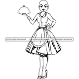 Afro Chef Lola Cooker Cooking Culinary Profession .SVG Clipart Vector Cutting Files For Circuit Silhouette Cricut and More!