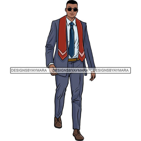 Graduation Man Achievement Hard Work Diploma Success Robe Cap Certificate College SVG Cutting Files