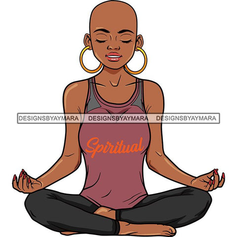 Afro Lola Meditation Meditate Yoga Relax Inhale Exhale Stress Free .SVG Cutting Files For Silhouette and Cricut and More!