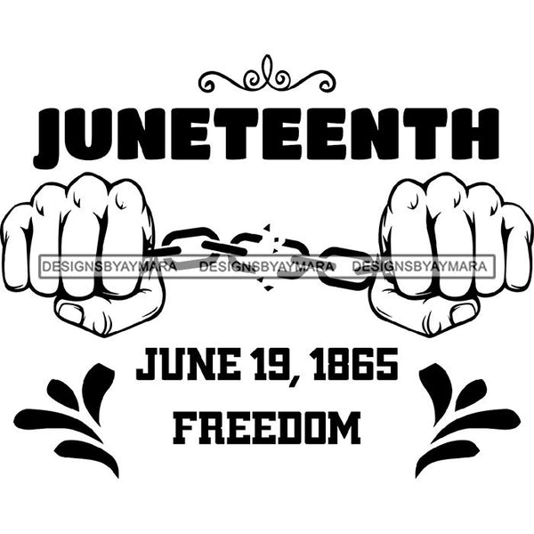 June 19 Juneteenth Emancipation Freedom Holiday African American History  SVG PNG JPG Vector Cutting Files
