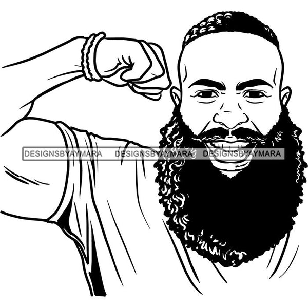 Attractive Man Bearded Hipster Model Fashion Male Guy Stylish Mustache Close-up Sexy Macho Manly SVG Files For Cutting