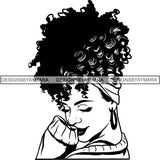 Beautiful Woman Turban Head Wrap Hairstyle SVG Files For Cutting and More!