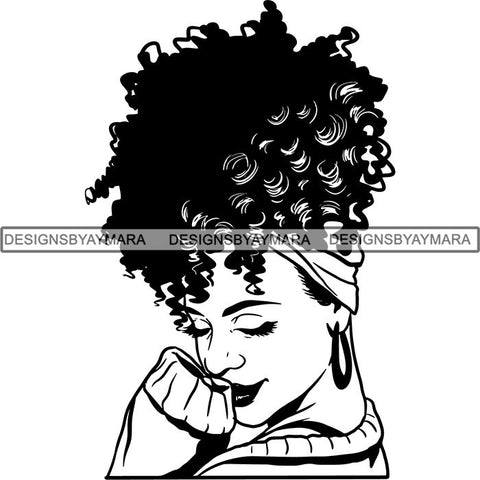 Beautiful Woman Turban Head Wrap Hairstyle SVG Files For Cutting and More!