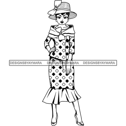 Afro Classy Lola Church Lady Glamour .SVG Clipart Vector Cutting Files For Circuit Silhouette Cricut and More!