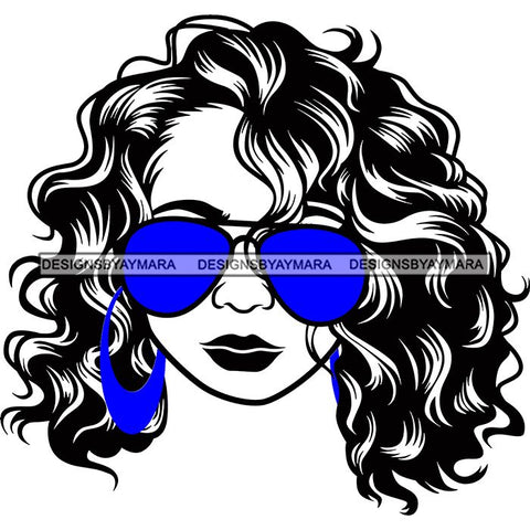 Afro Lola Boss Lady Dope Diva Glamour Wearing Glasses Accesories .SVG Cut Files