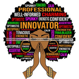 Afro Woman Praying Hair Life Quotes Strong Independent Educated Melanin SVG Cutting Files