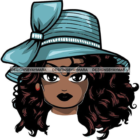 Afro Lola Wearing Hat Church Lady .SVG Clipart Vector Cutting Files