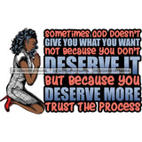 Afro Lola Kneeling Praying God Lord Faith Quotes .SVG Vector Clipart Cutting Files For Silhouette Cricut and More!