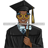 Graduation Man Achievement Hard Work Diploma Success Robe Cap Certificate College SVG Cutting Files