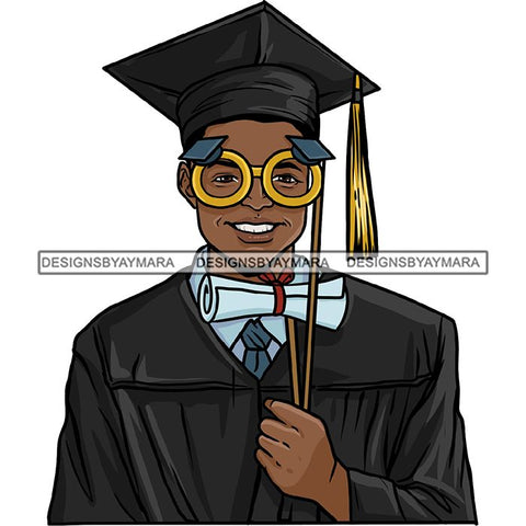 Graduation Man Achievement Hard Work Diploma Success Robe Cap Certificate College SVG Cutting Files