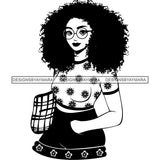 Afro Nubian Melanin Popping Kinky Hair Beautiful African American Woman SVG Cutting Files