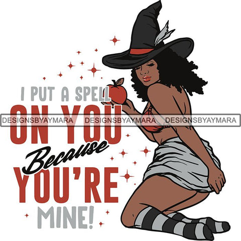 Afro Sexy Witches Halloween SVG Cutting Files For Silhouette Cricut and More