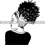 Beautiful Woman Turban Head Wrap Hairstyle SVG Files For Cutting and More!