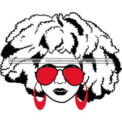 Afro Lola Boss Lady Dope Diva Glamour Wearing Glasses Accesories .SVG Cut Files
