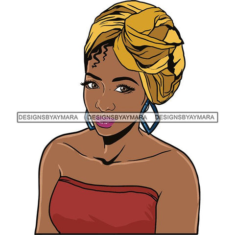 Beautiful Woman Turban Head Wrap Hairstyle SVG Files For Cutting and More!