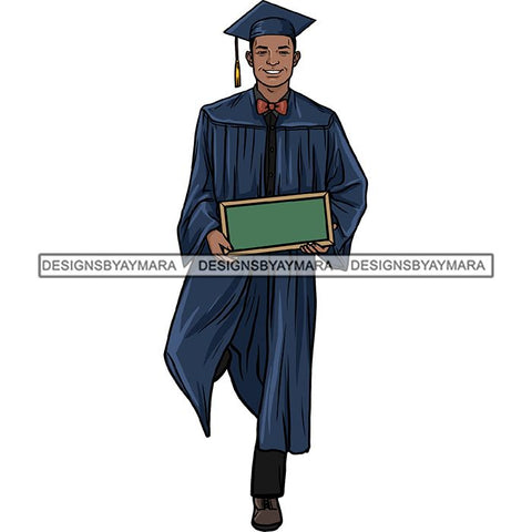 Graduation Man Achievement Hard Work Diploma Success Robe Cap Certificate College SVG Cutting Files