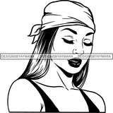 Beautiful Woman Turban Head Wrap Hairstyle SVG Files For Cutting and More!