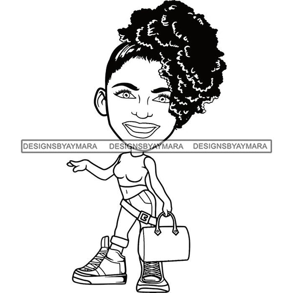 Cute Afro Lola Boss Lady Summer Fashion Dope Diva Glamour .SVG Cutting